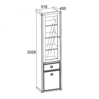 16dc7129dcbda0379bda0ae0a98be833 416x416 - Шкаф-витрина Магеллан-1 Сноу Винтаж